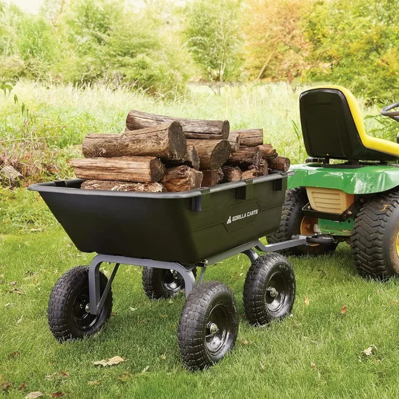 Poly Garden Dump Cart with Easy to Assemble Steel Frame