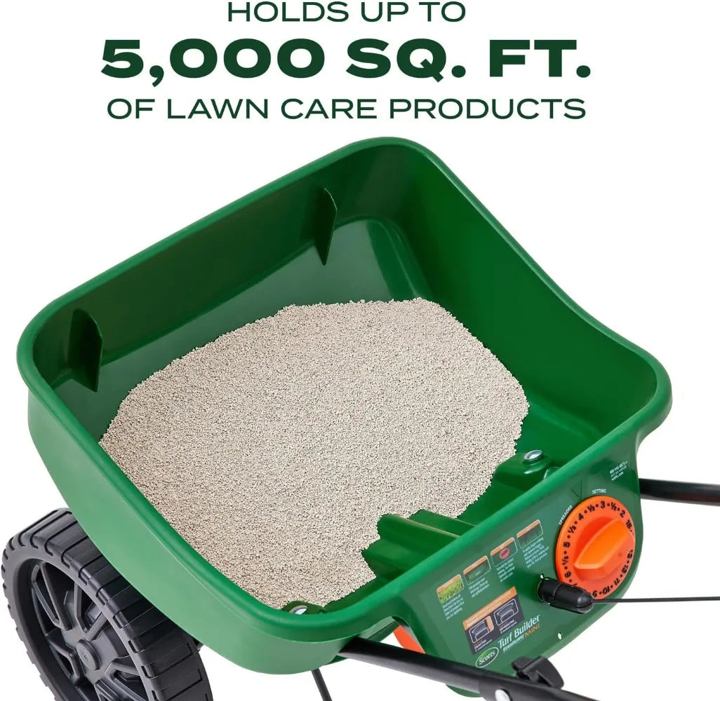 Scotts Turf Builder EdgeGuard Mini Broadcast Spreader for Seed,Fertilizer,Ice Melt,Salt