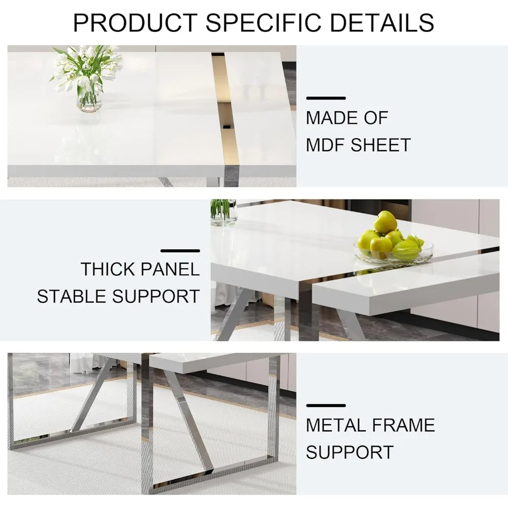 Restaurant style dining table, equipped with metal frame and PU leather fabric cushion seating