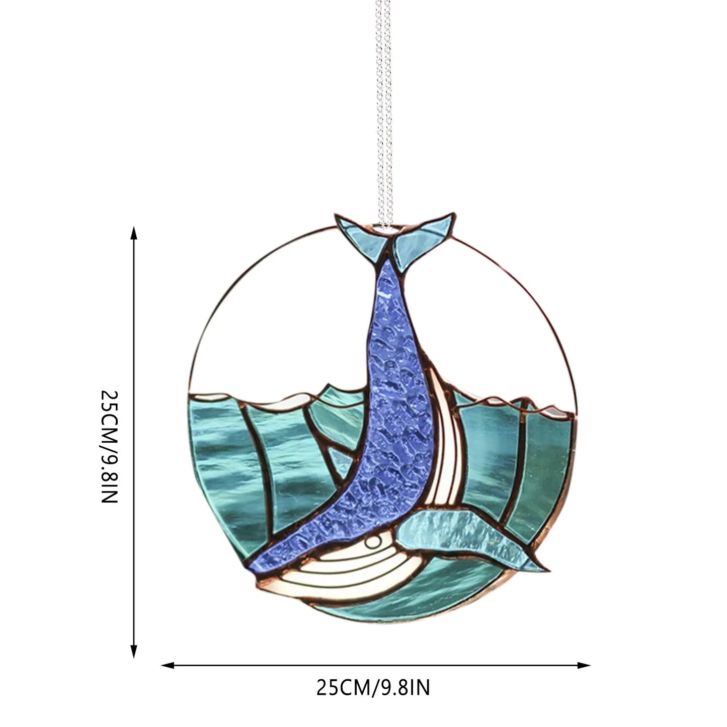 Acrylic Whale Fall Round Shape Wind Chimes