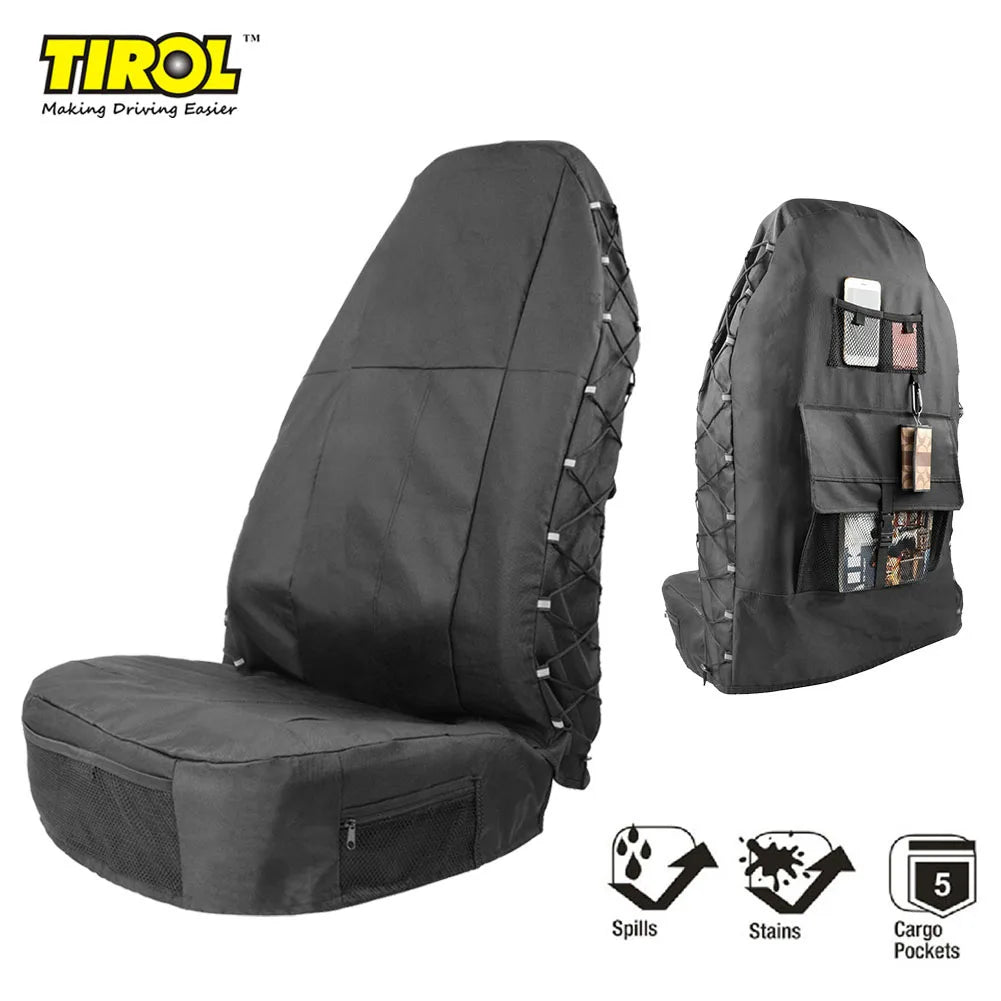 Car Front Seat Cover Protector with Storage Pockets