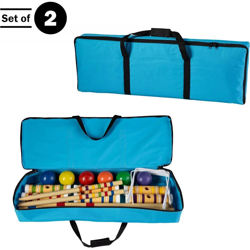 Croquet Set – 2-Wood Outdoor Sports Set with Carrying Case