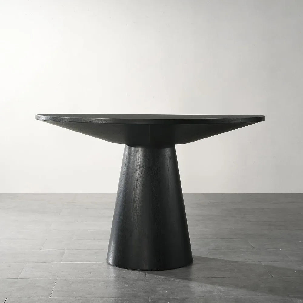 Contemporary Ebony 48" Pedastal Dining Table