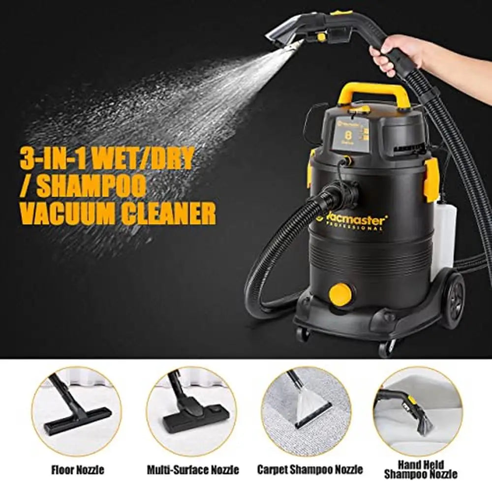 8 Gallon 3-in-1 Wet/Dry/Upholstery Shampoo Vacuum Cleaner