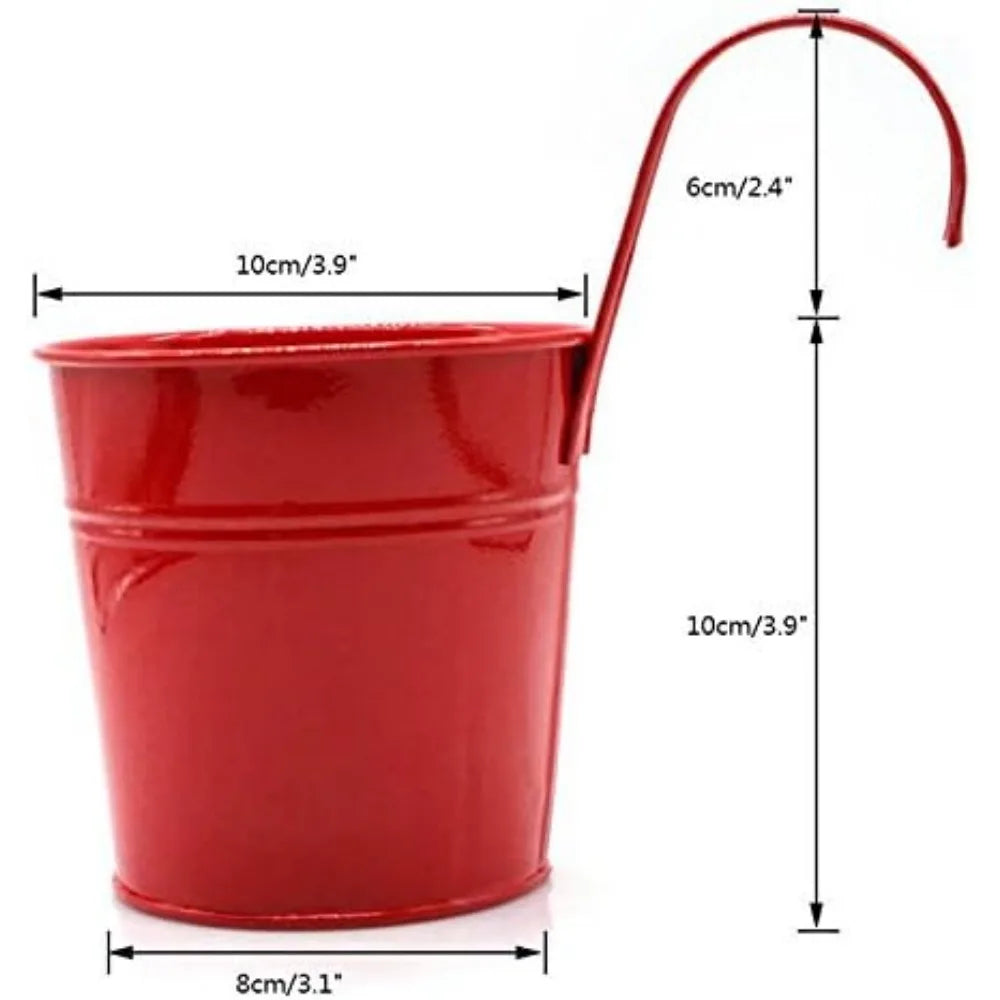 Hanging Metal Flower Pots,10 Pieces