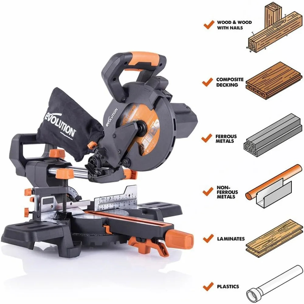 7-1/4" Multi-Material Compound Sliding Miter Saw