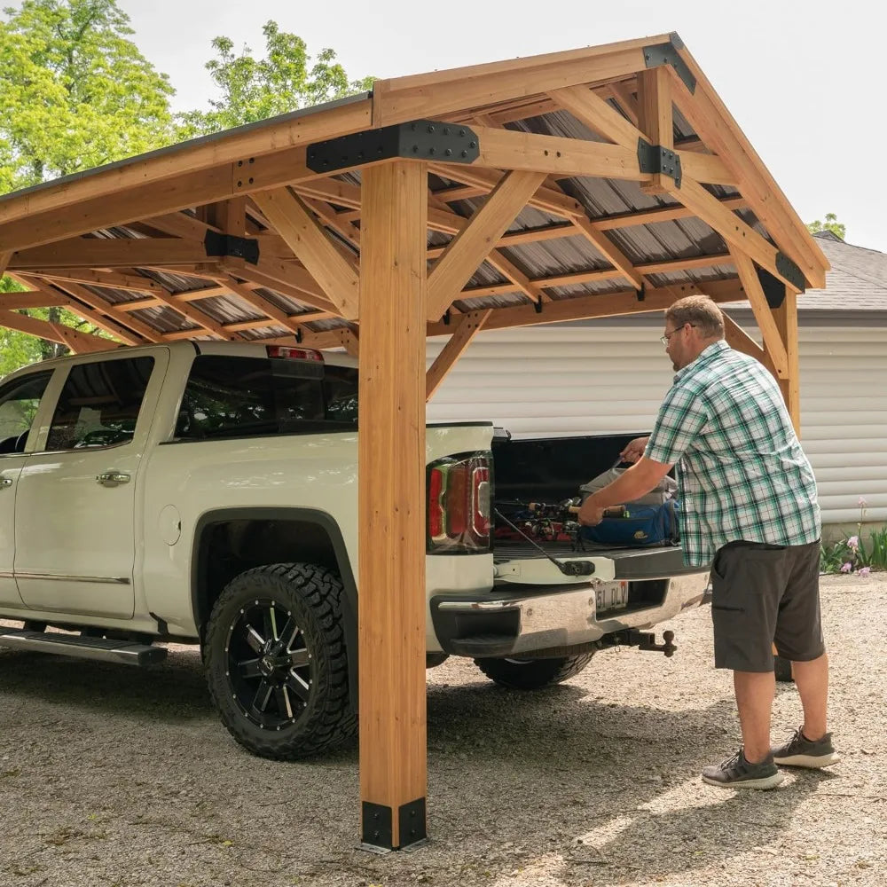 All Cedar Wooden Carport Norwood style,20 ft. x 12 ft