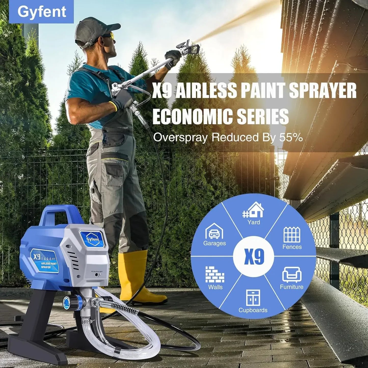 X9 Airless Paint Sprayer, 0.39GPM HVLP Paint Sprayer