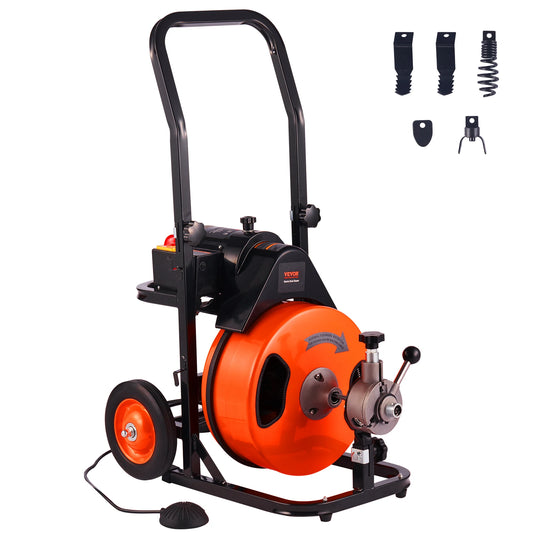 Drain Cleaner Machine 100/50/75FT Drain Cleaning Portable Electric Drain Auger