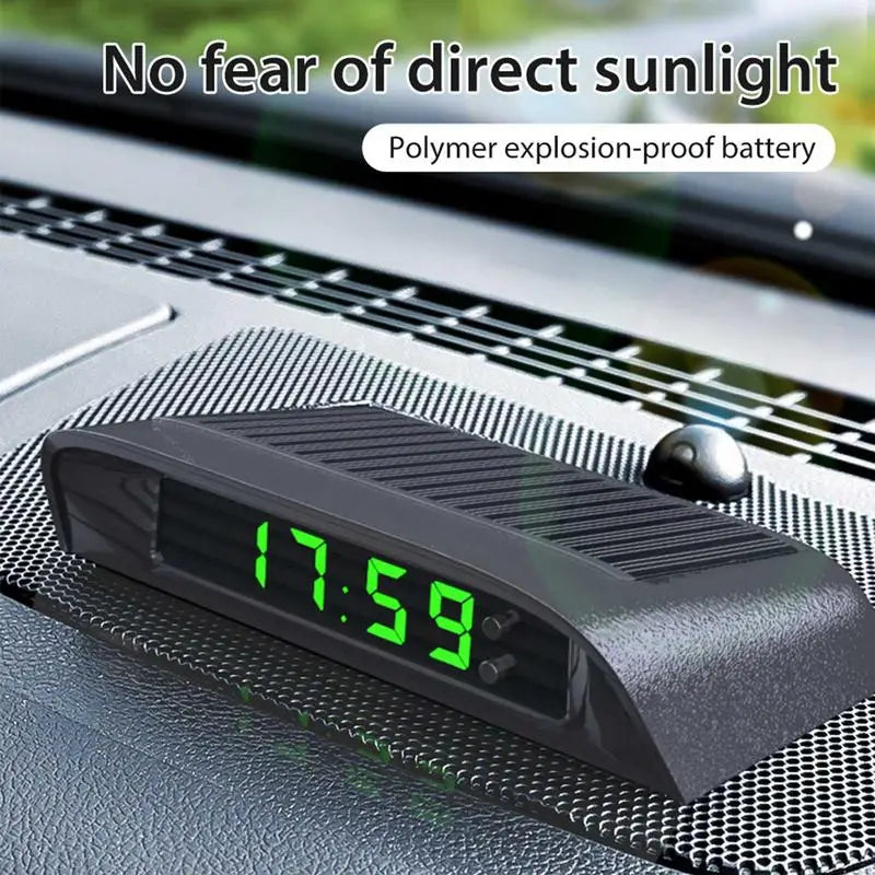 Solar Dashboard Car Clock Display Glow In The Dark Date digital thermometer