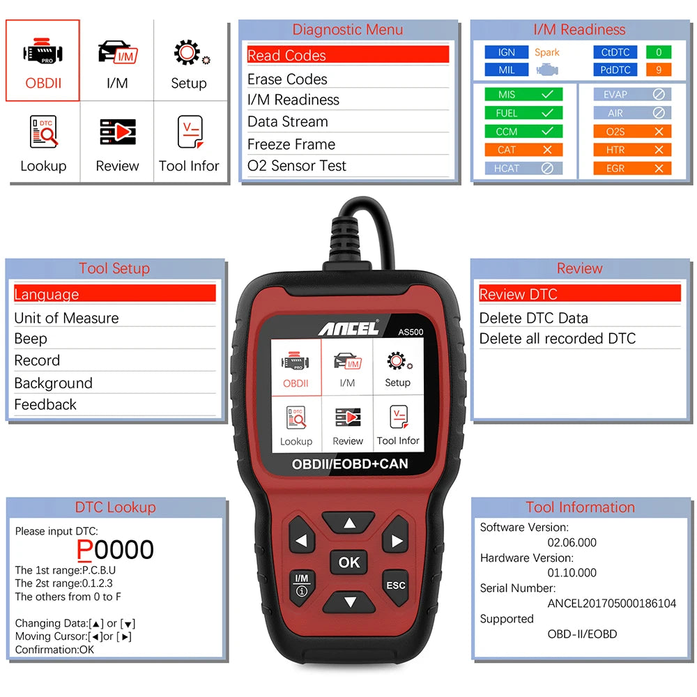 OBD2 Scanner Automotive Code Reader Engine Check