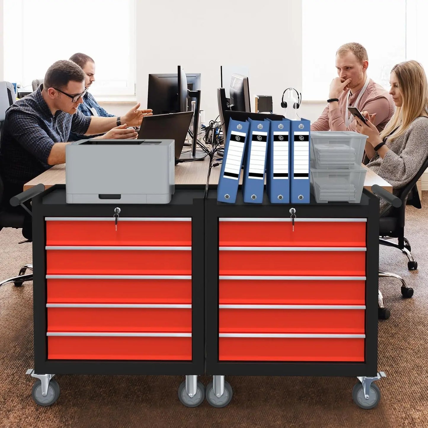 5-Drawer Tool Chest, Tool Box with Wheels