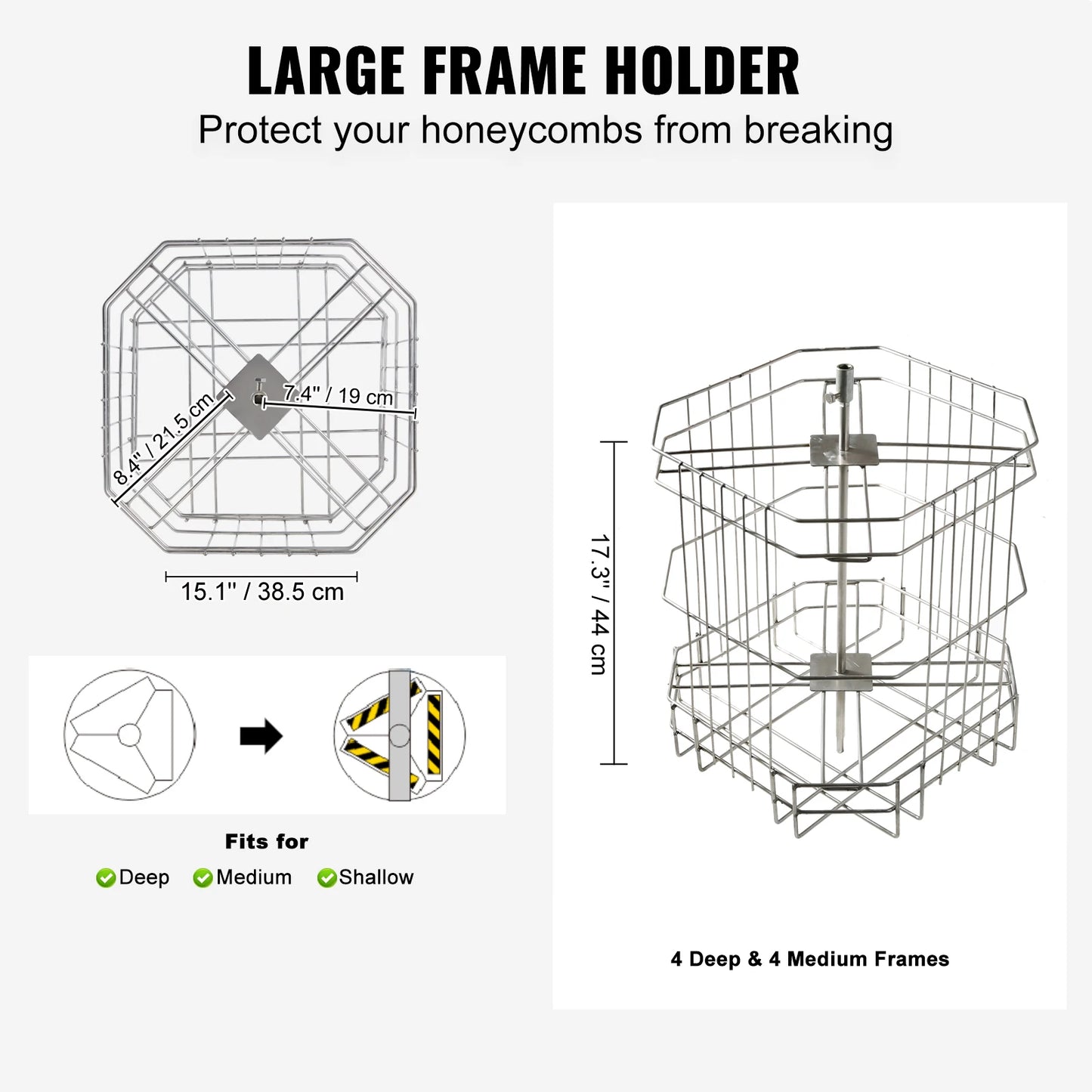 Manual Stainless Steel Honey Extractor 4/8 2/4 Frame