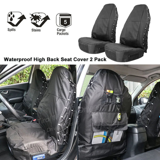 Car Front Seat Cover Protector with Storage Pockets