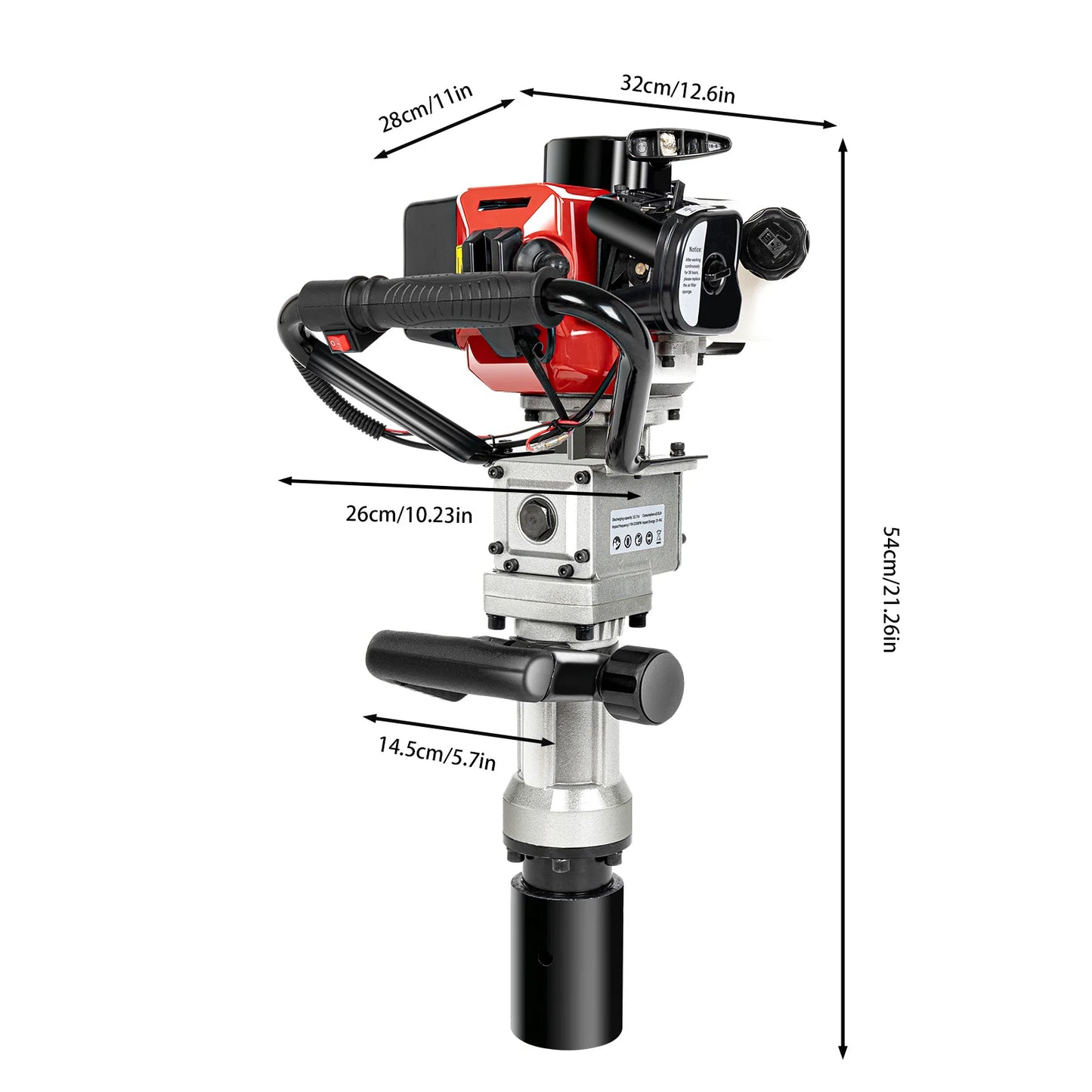 32.7CC Heavy Duty 2 Stroke Pile Driver Gas T Post Hammer