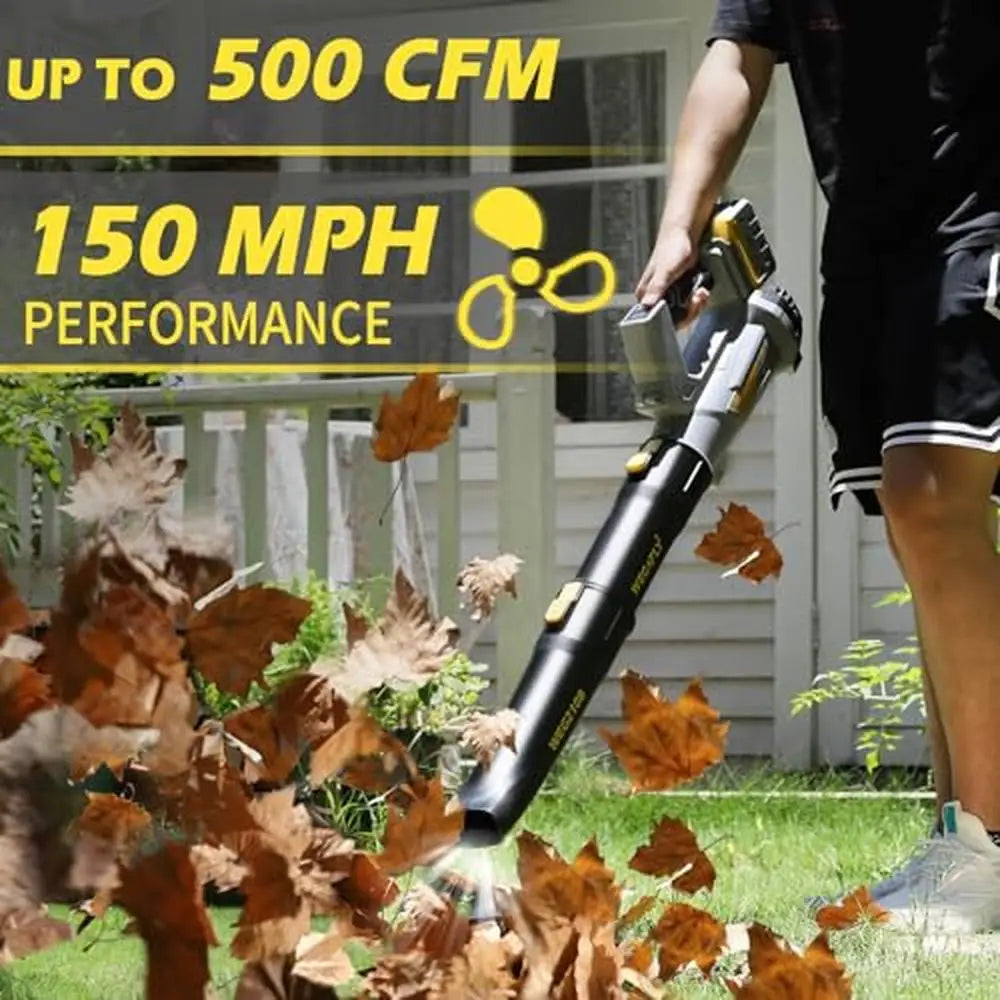 Cordless Leaf Blower 500 CFM 2 x 21V 4.0Ah Battery Charger