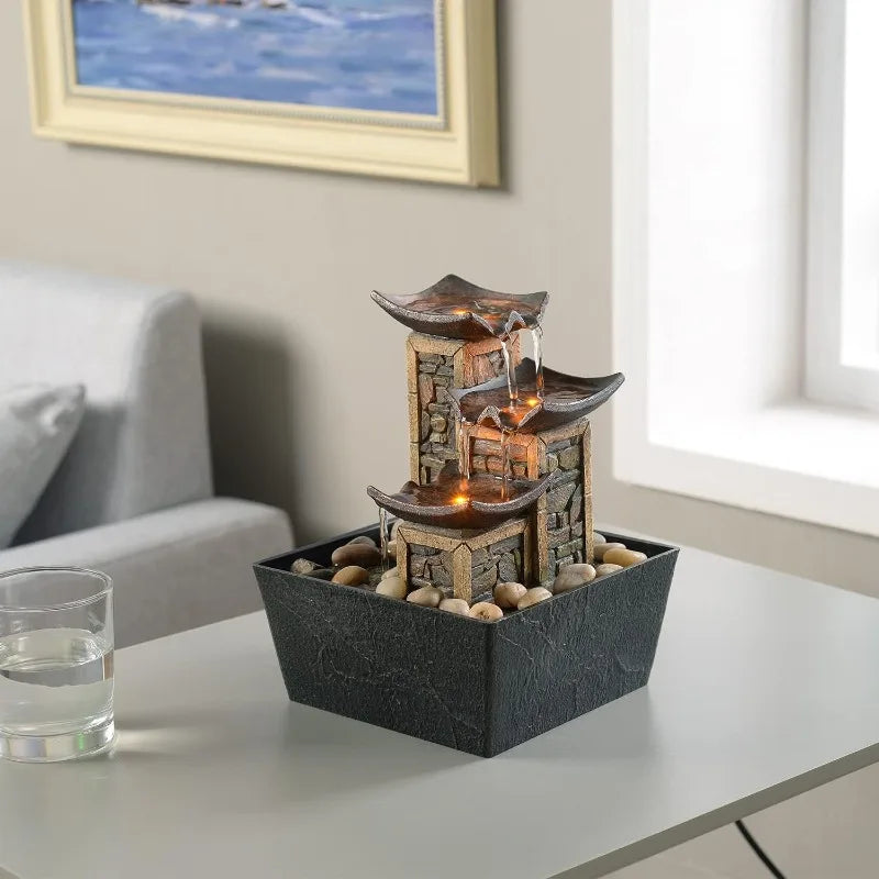 Indoor 3-Tier Relaxation Tabletop Fountain