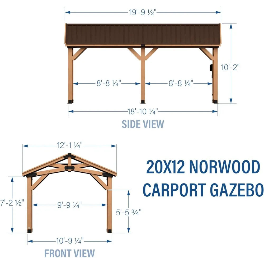 All Cedar Wooden Carport Norwood style,20 ft. x 12 ft