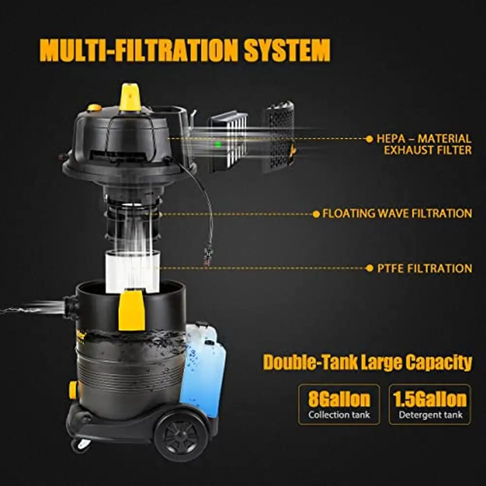 8 Gallon 3-in-1 Wet/Dry/Upholstery Shampoo Vacuum Cleaner