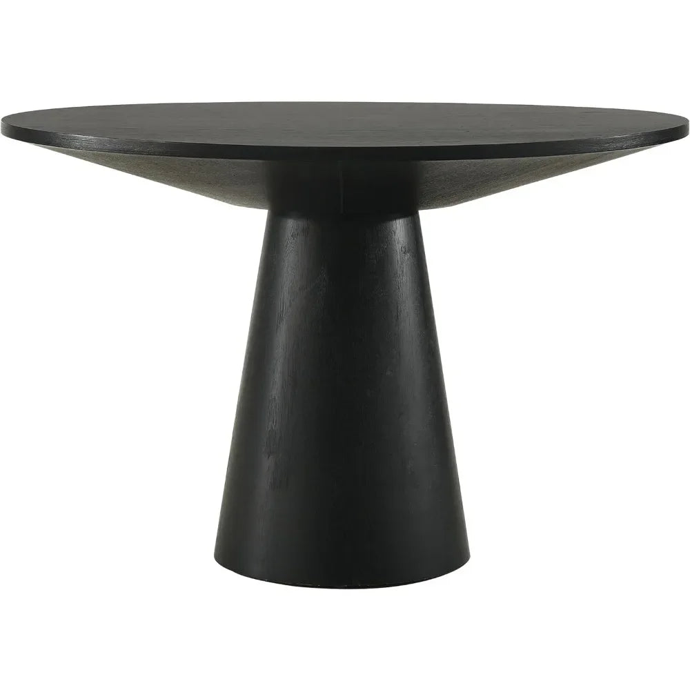 Contemporary Ebony 48" Pedastal Dining Table