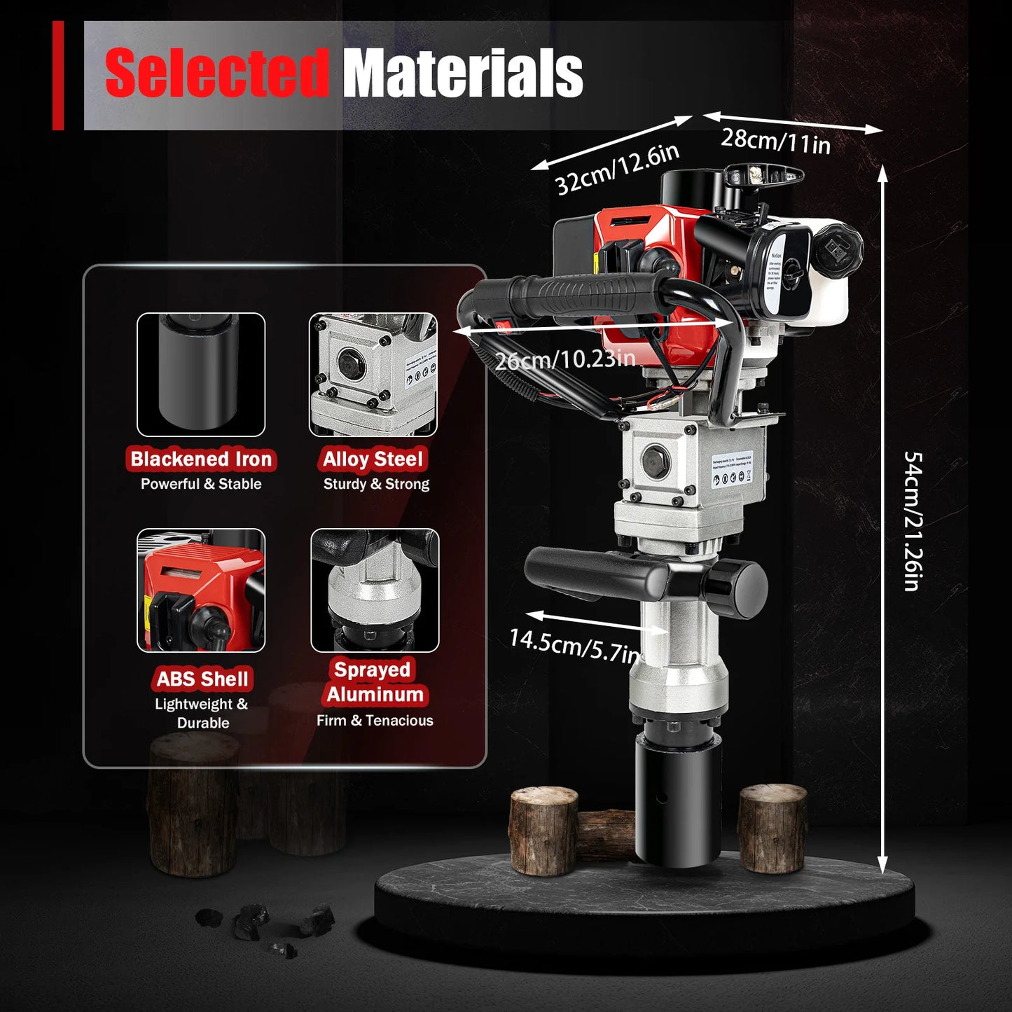 32.7CC Heavy Duty 2 Stroke Pile Driver Gas T Post Hammer