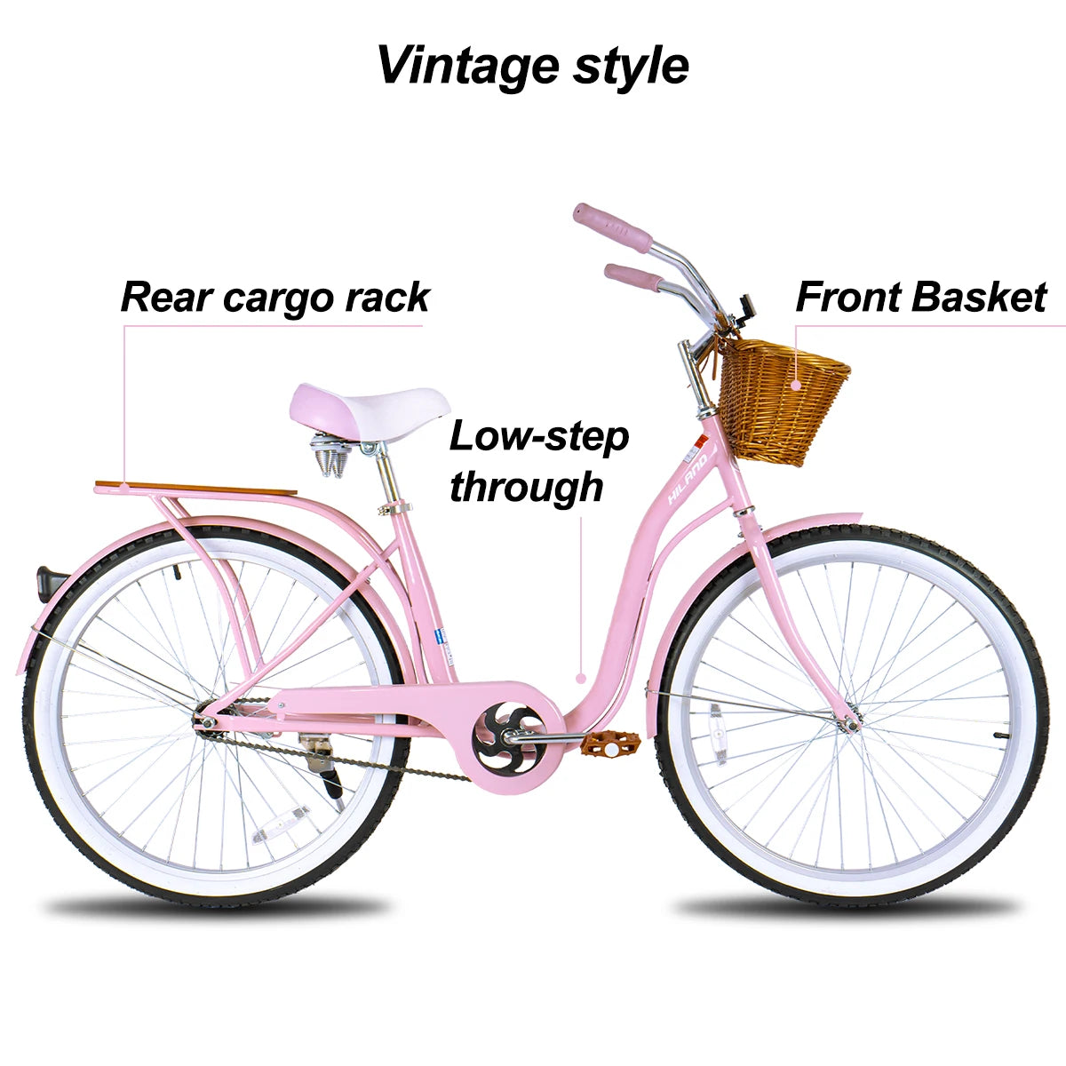 26 Inch Beach Bike for Women, Single Speed Commuter