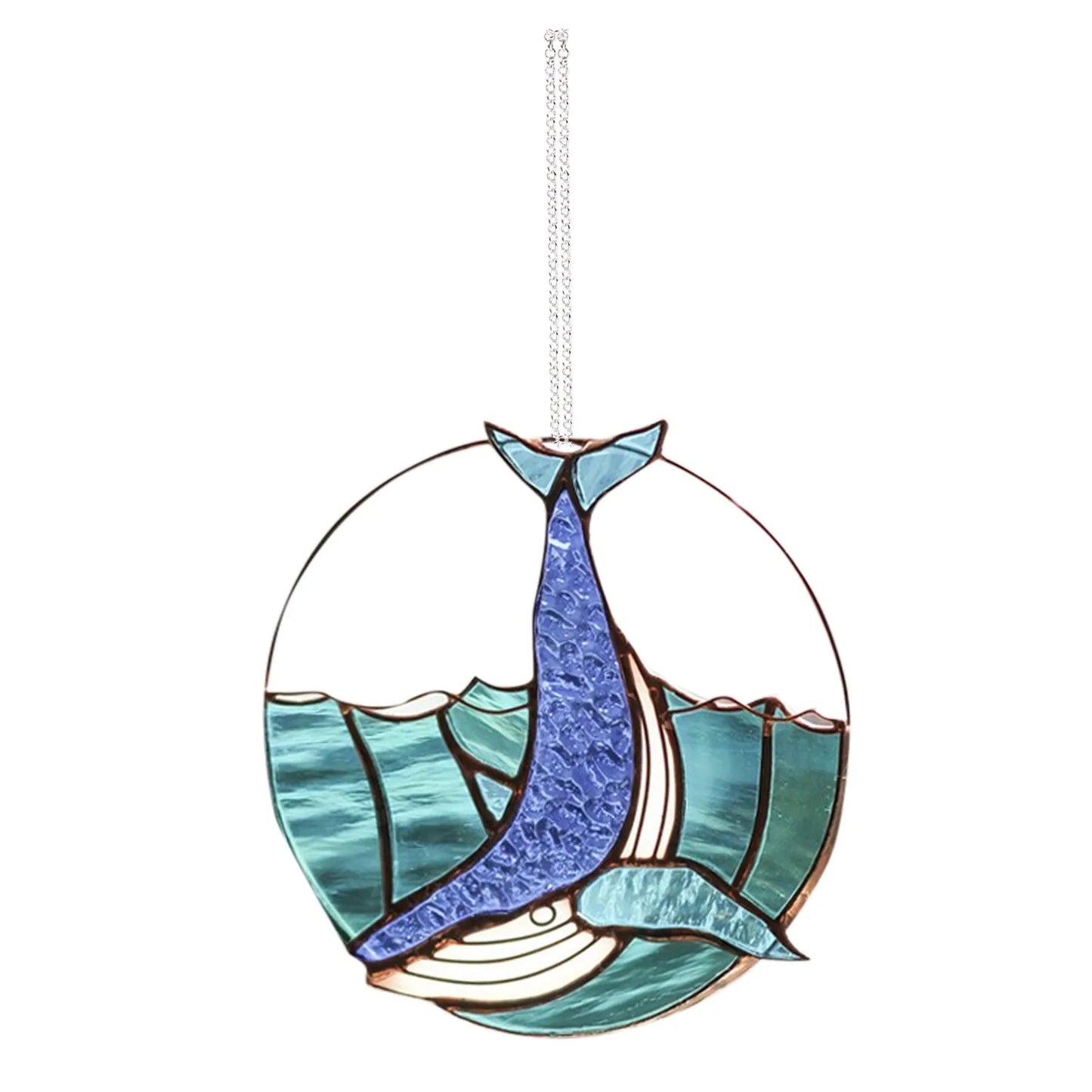 Acrylic Whale Fall Round Shape Wind Chimes