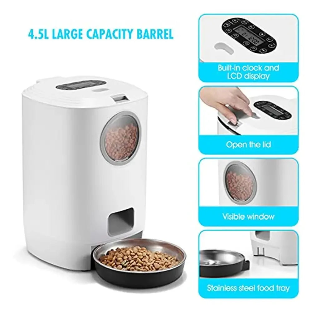 Automatic Cat Dog Feeder 4.5L Programmable