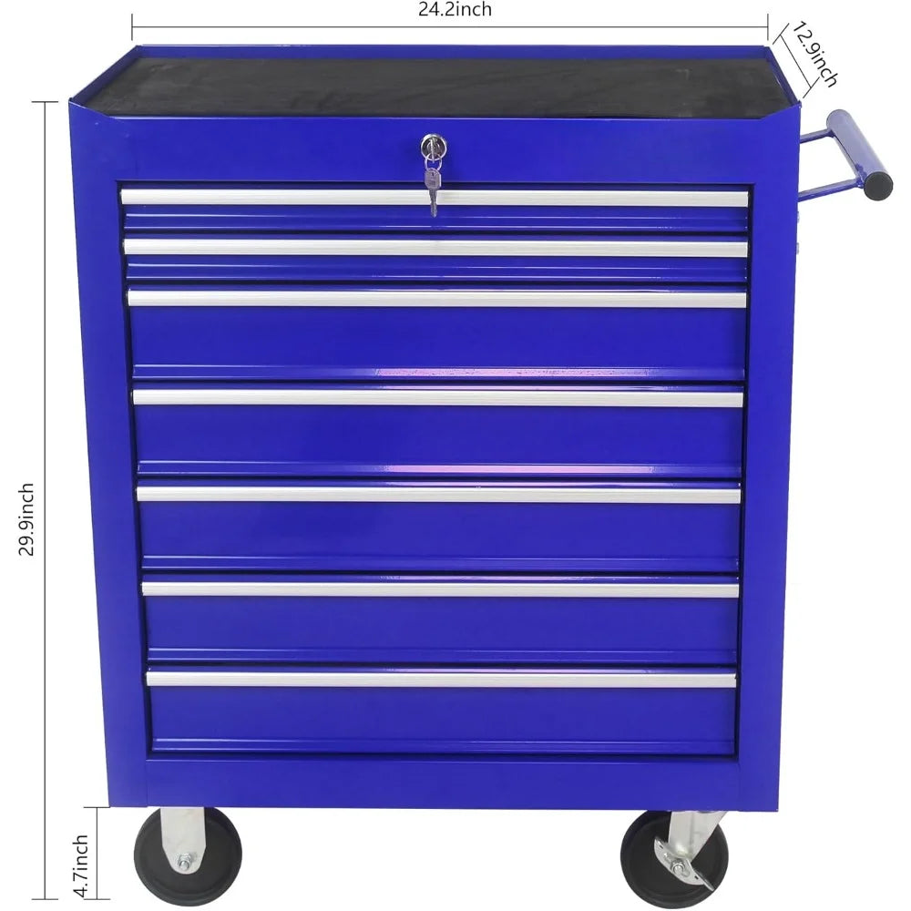 7-Drawer Rolling Tool Box with Interlock System and Wheels