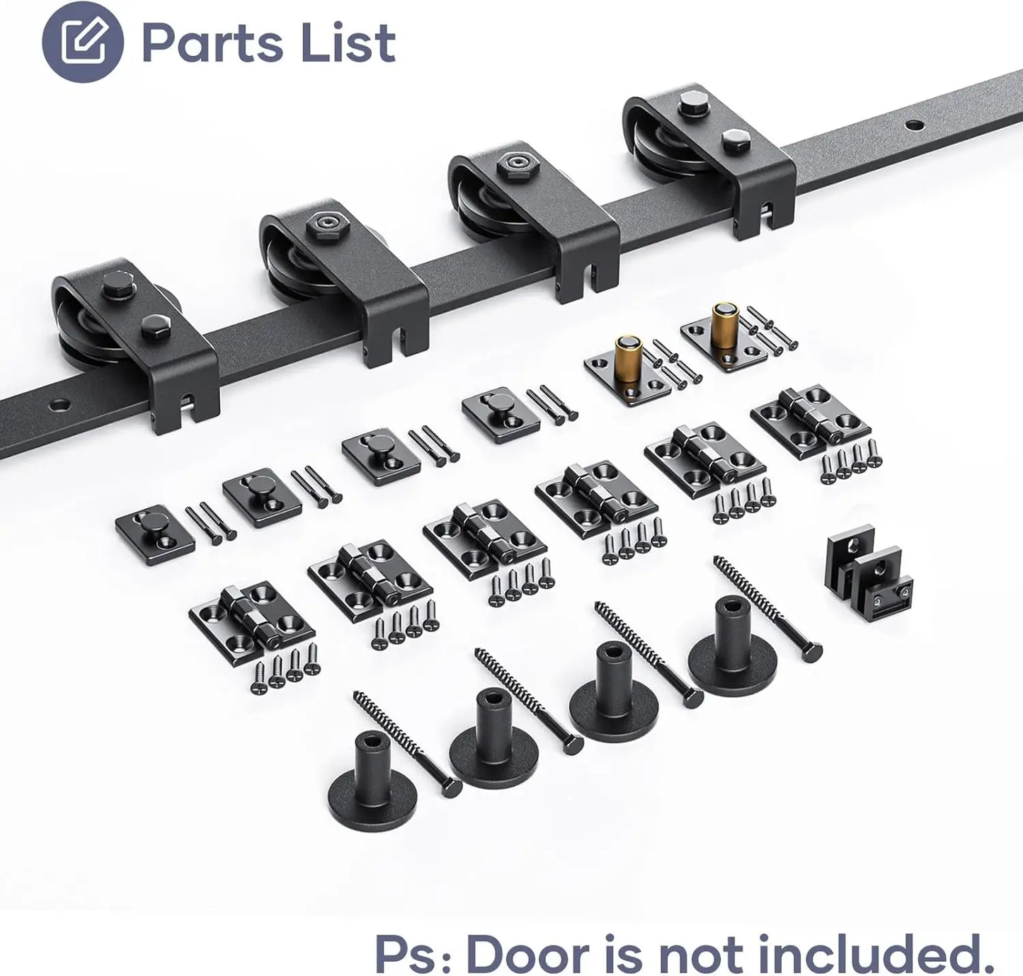 52'' Bi-Folding Sliding Barn door Hardware Track Kit for FOUR 12''Closet Doors