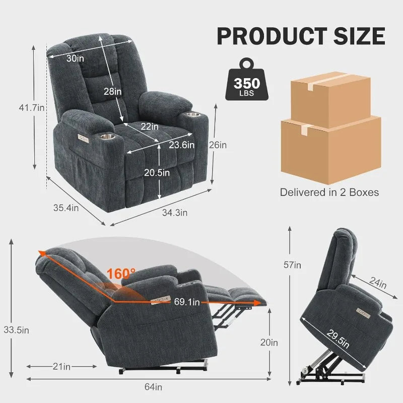 Power Lift Recliner Chair with Heated & Vibration Massage