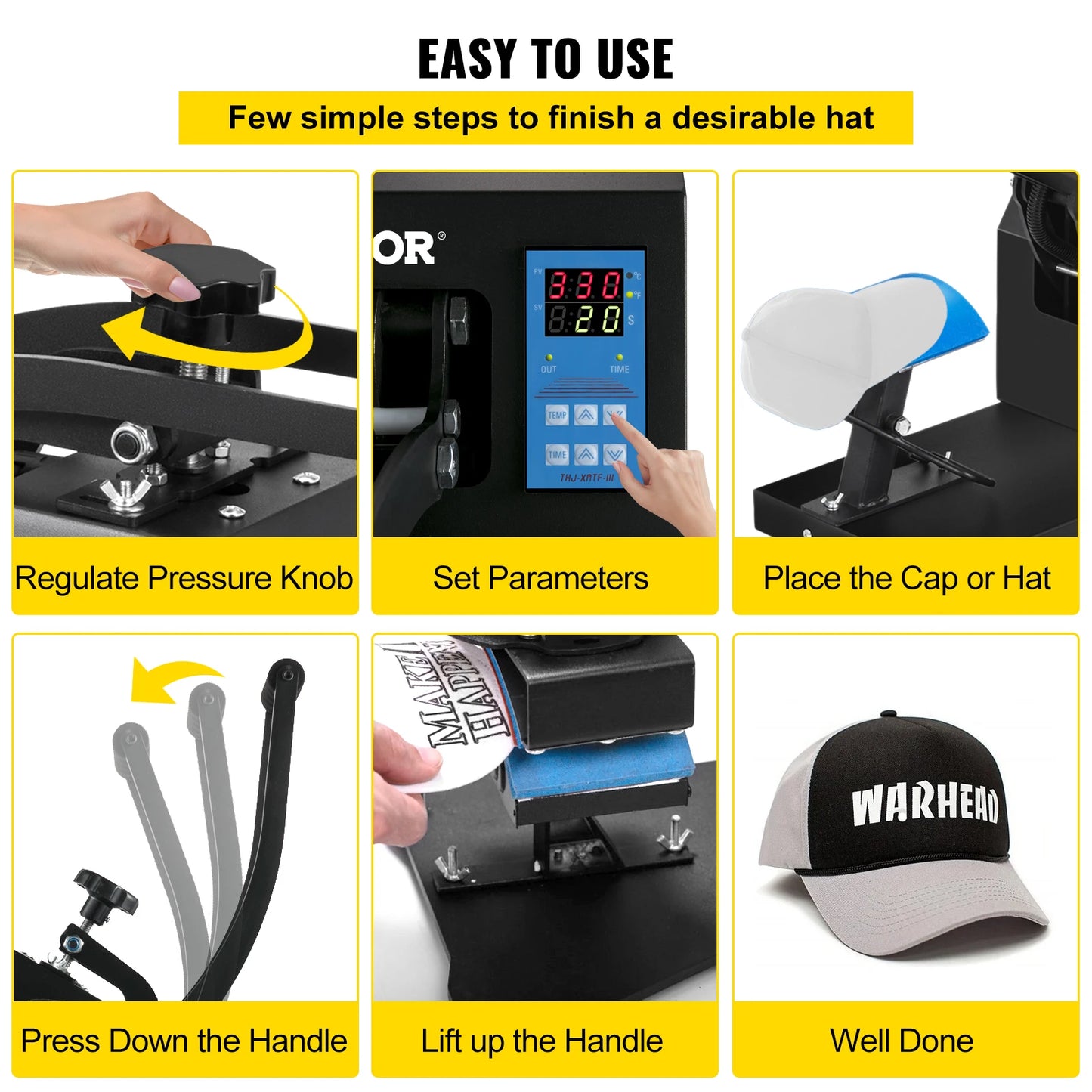 Hat Cap Heat Press 5.5 x 3.5 inch Heat Transfer Stamping Sublimation Machine