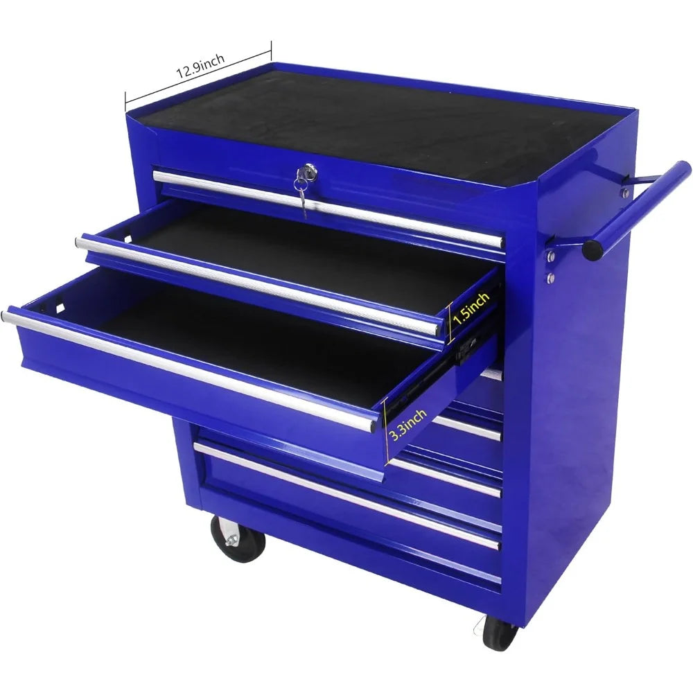 7-Drawer Rolling Tool Box with Interlock System and Wheels