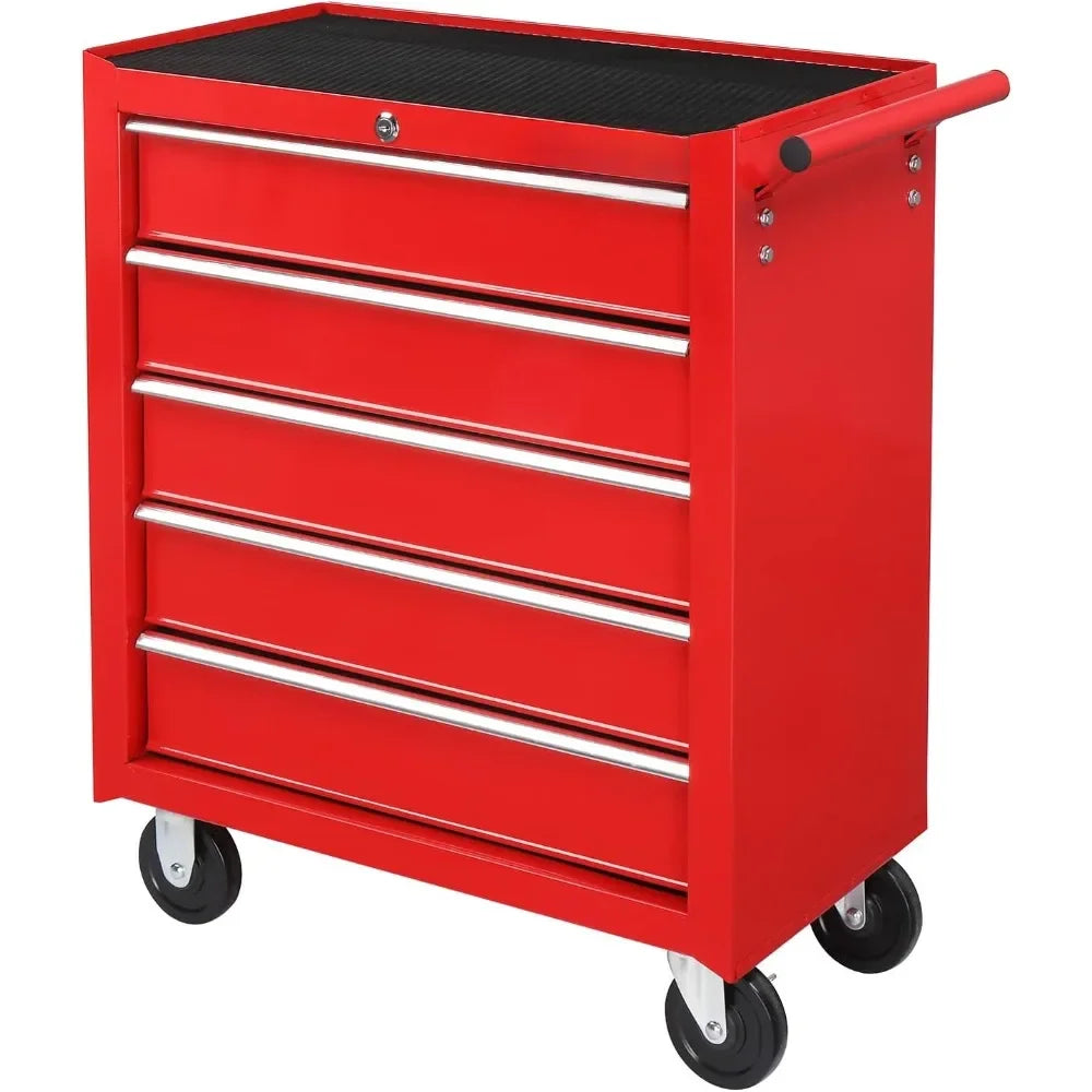 5-Drawer Rolling Tool Chest W/Lock & Key