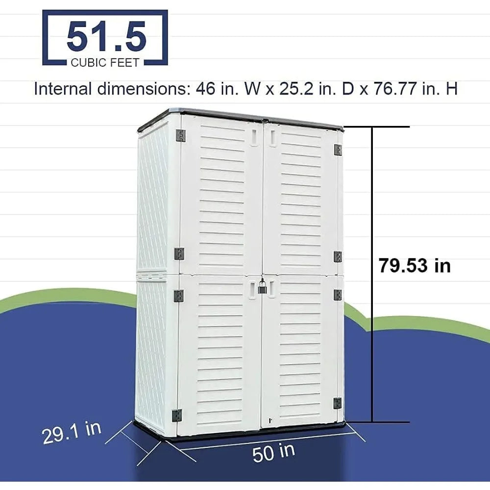 Outdoor Storage Shed, 4x2.5 Ft Tall, Waterproof Metal