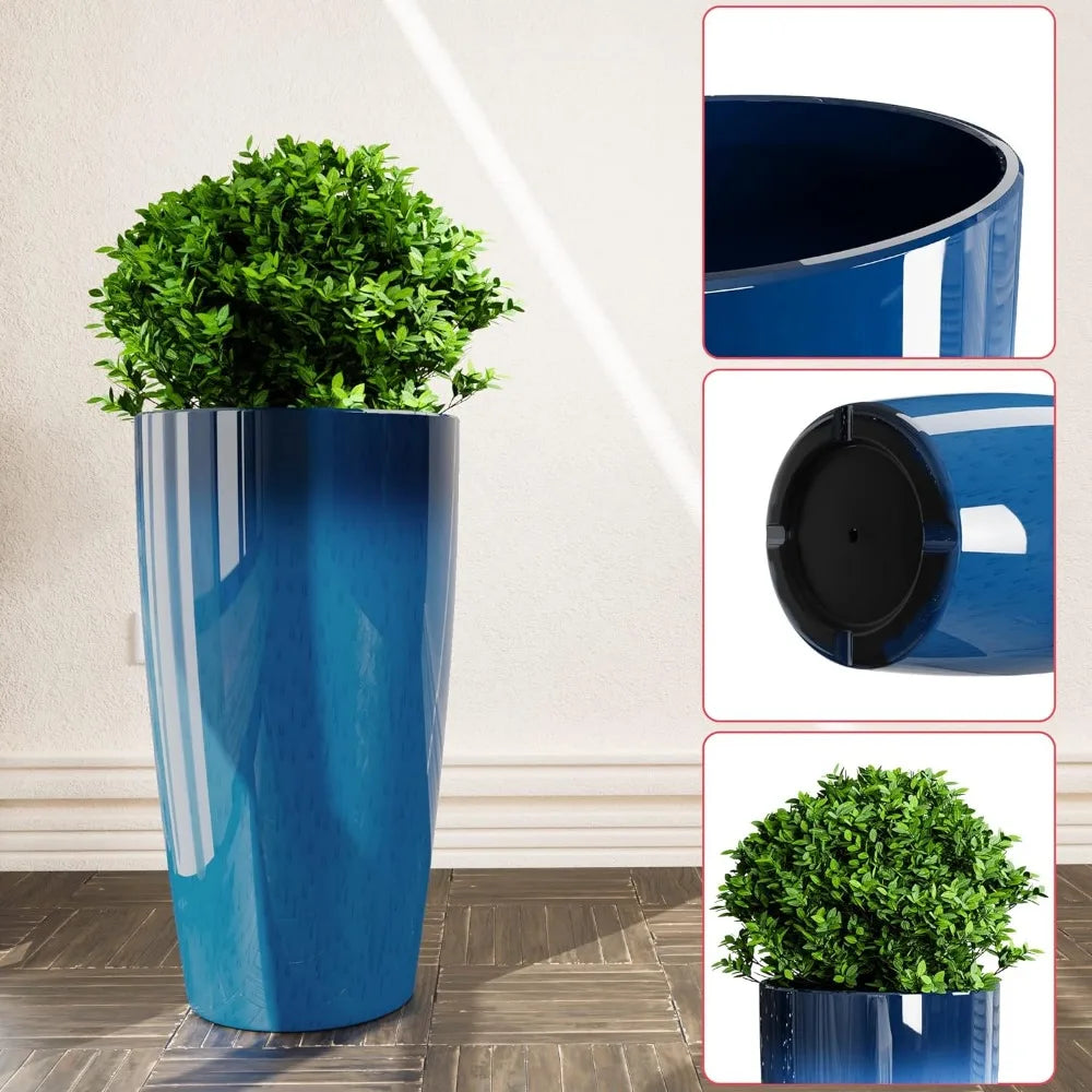 21 inch Tall Planters for Outdoor Plants Set of 2