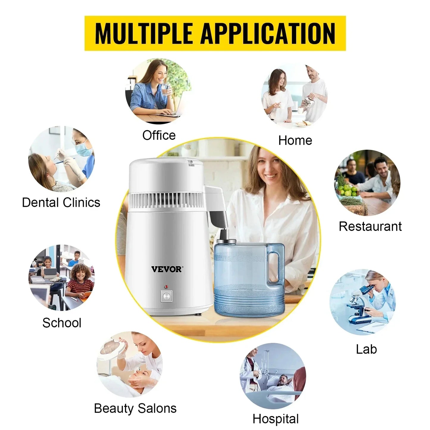 Water Distiller 4L Purifier Filter Dispenser