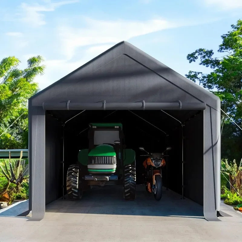 Outdoor Carport 10x20ft Heavy Duty Canopy Storage Shed,Portable Garage Party Tent,Portable Garage with Removable Sidewalls