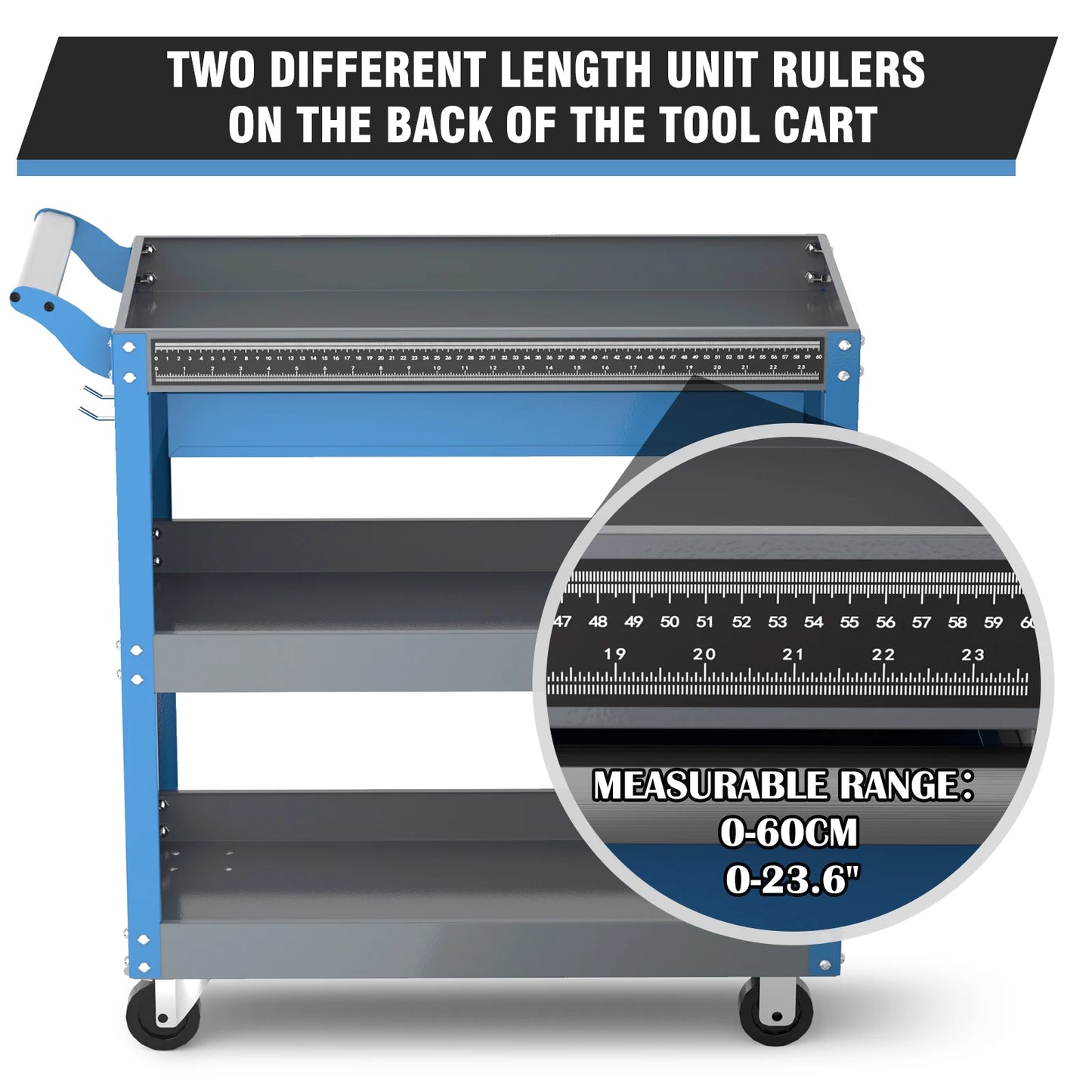 Tools Trolley for Heavy Duty 3 Tier, with Hanging Plate Hooks