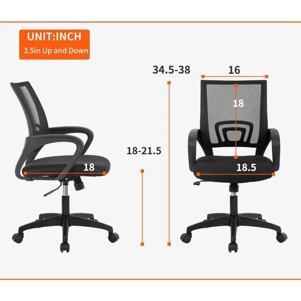 Ergonomic Desk Chair With Mesh and Lumbar Support