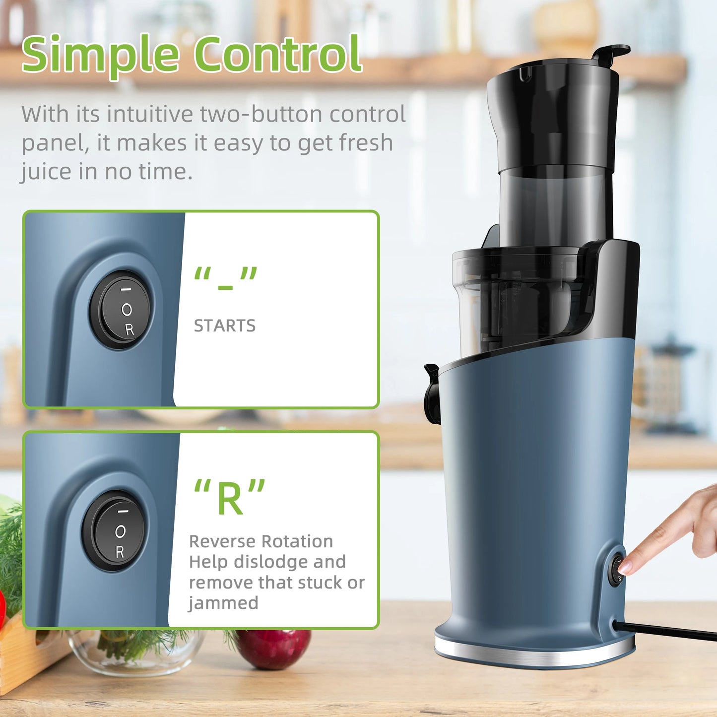 Cold Press Juicer with 78mm Feed Chute