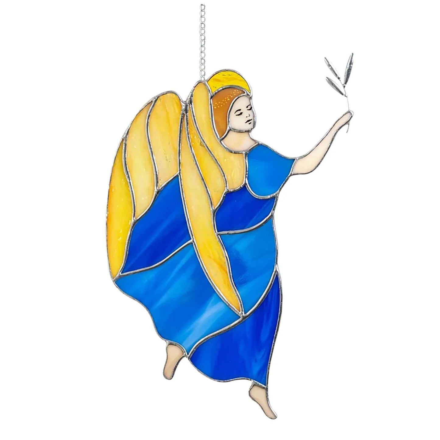 Ukraine Guardians Angel Gift Stained Acrylic Wind Chimes